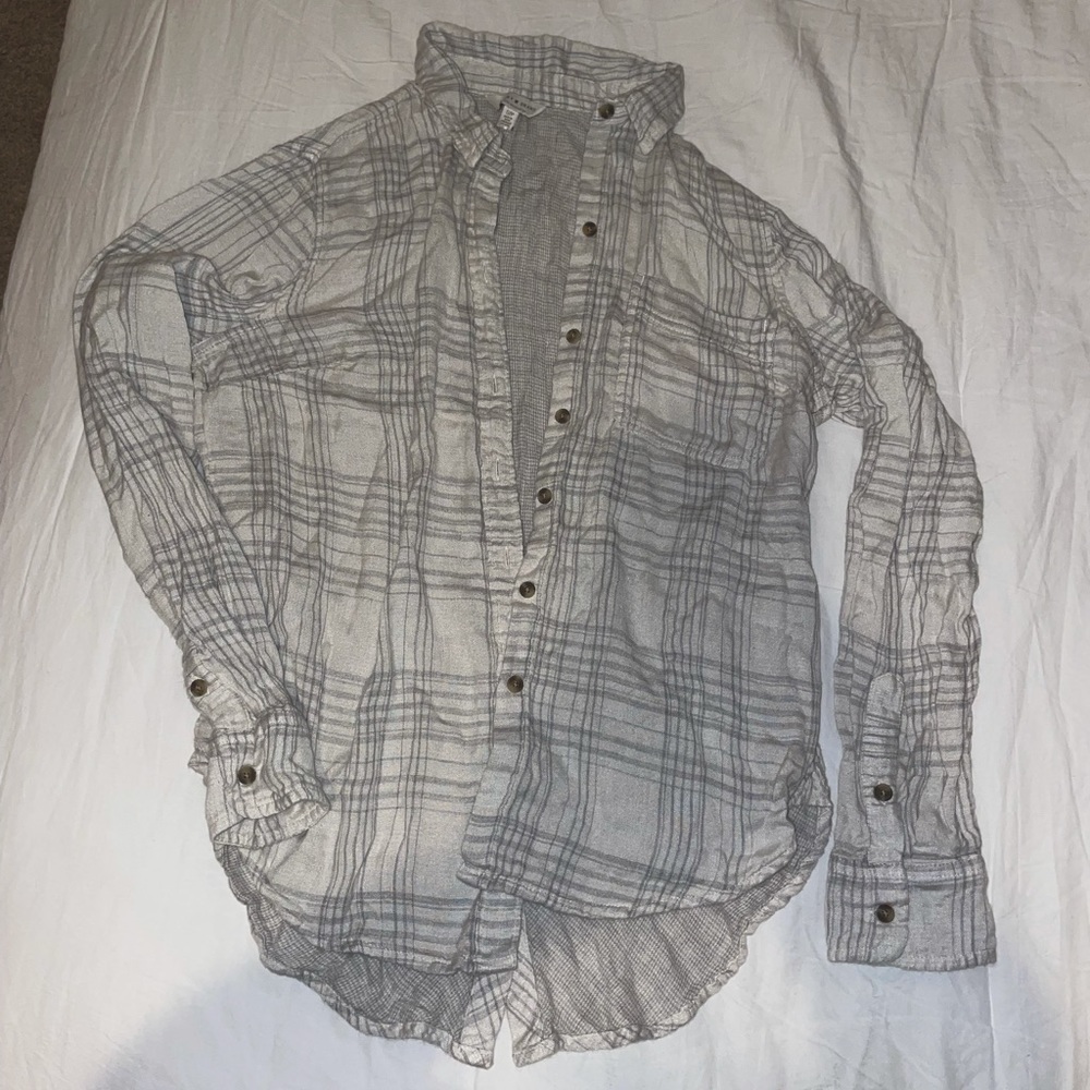 Lucky Brand grey and cream flannel.